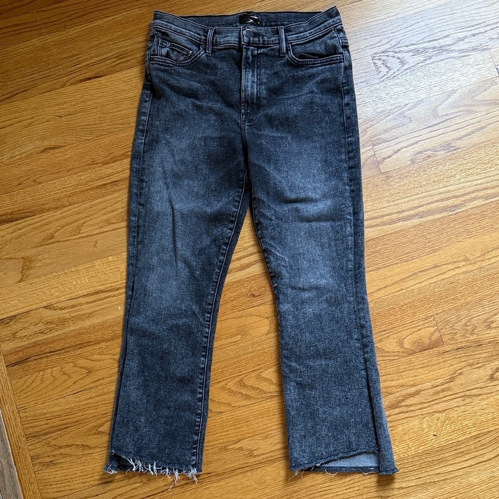 MOTHER Insider Crop Step Fray Train Stops Black Wash Size 29 Style 1157-851